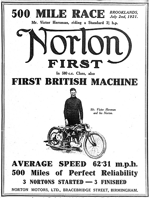 Norton 500cc Motor Cycle 1921                                    