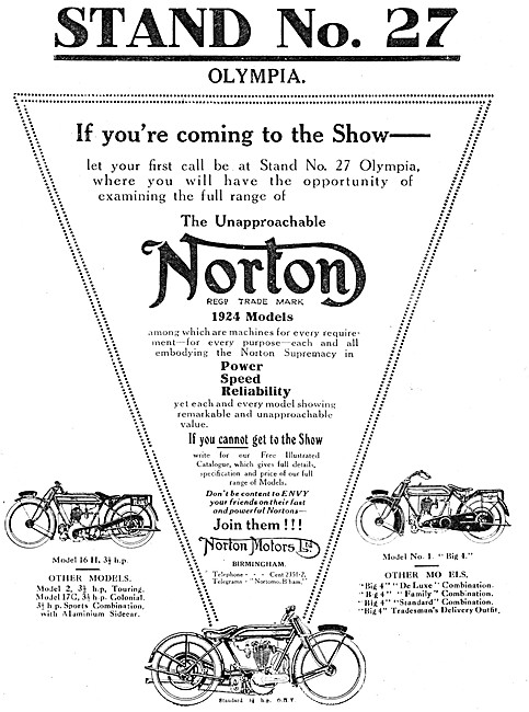 1923 Norton Model 16 H - Norton Big 4                            