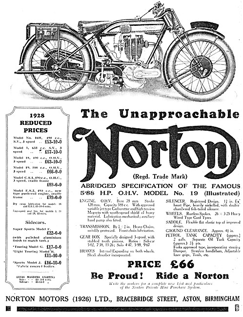 1927 Norton Model 19                                             