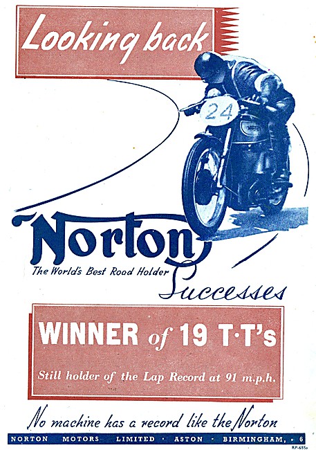 1945 Norton Motor Cycles Advert                                  