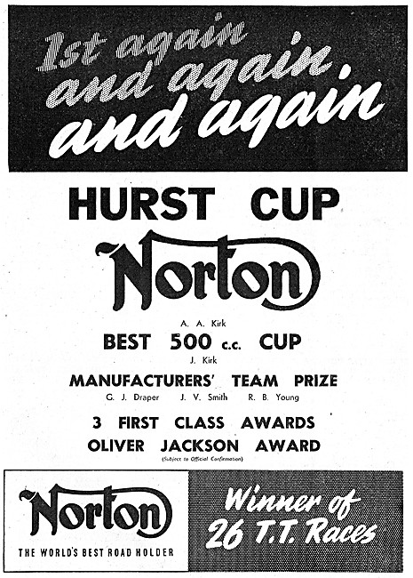 Norton Hurst Cup Winners 1952                                    