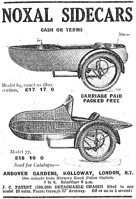 1928 Noxal Model 84 Sidecar - Noxal Model 77 Sidecar             
