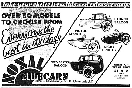 The 1932 Range Of Noxal Sidecars                                 
