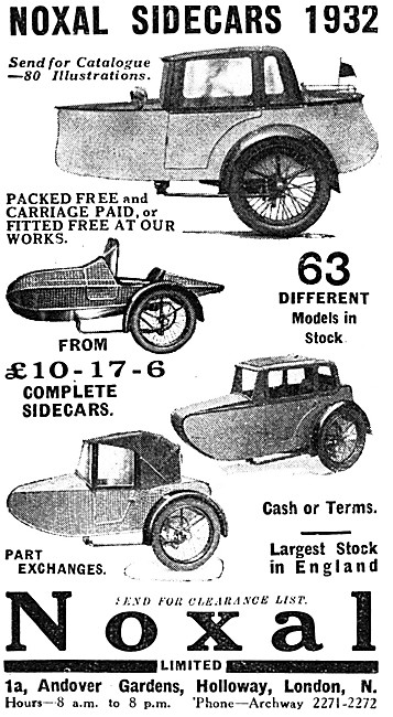 The 1932 Noxal Sidecar Range                                     