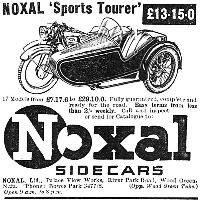 1936 Noxal Sports Tourer Sidecar                                 
