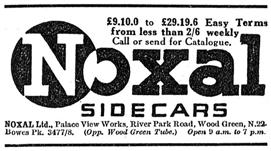 Noxal Sidecars. River Park Rd, Wood Green. N.22                  