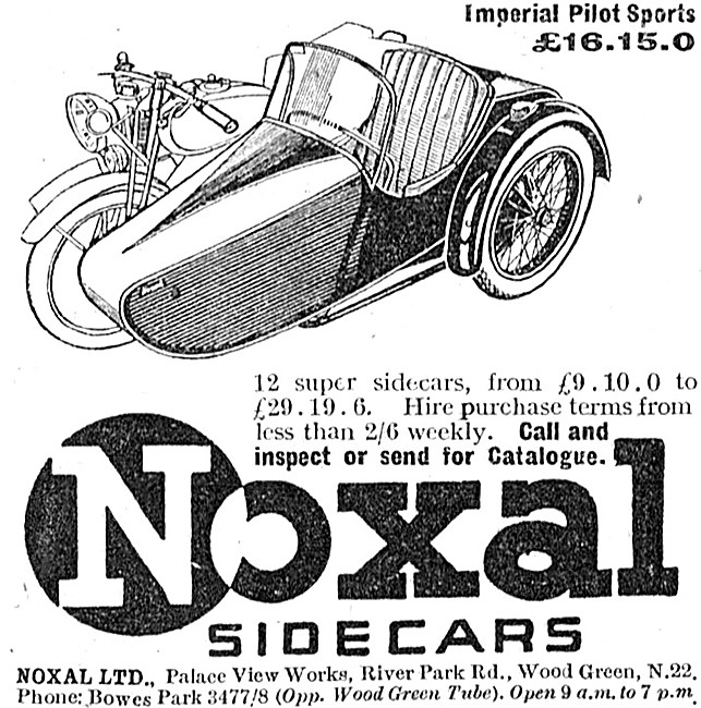 1937 Noxal Imperial Pilot Sports Sidecar                         