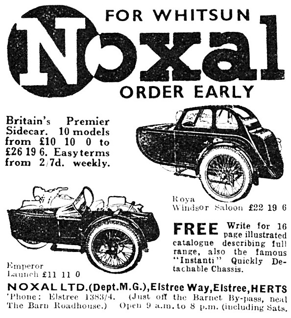 1938 Noxal Royal Windsor Sidecar                                 