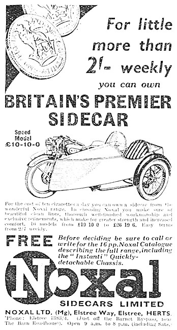 Noxal Sports Sidecars 1938                                       