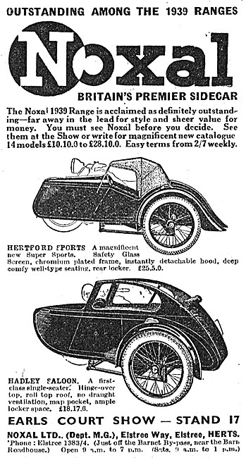 Noxal Hertford Sidecar - Noxal Hadley Sidecar 1938  Models       