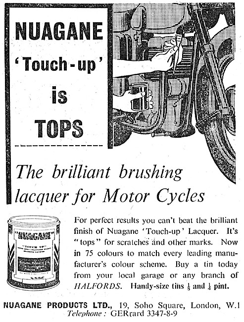 Nuagtane Motor Cycle Touch Up Paints & Lacquers 1957             
