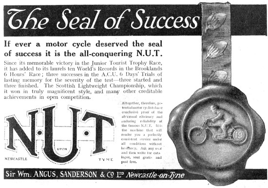 1913 N.U.T.Motor Cycles - NUT Motor Cycles                       