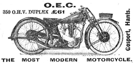 1927 OEC 350cc OHV Duplex                                        