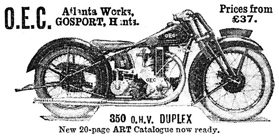 1929 OEC 350 cc  OHV Duplex                                      