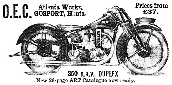 1929 OEC 350 cc  OHV Duplex                                      