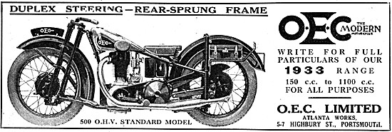 1932 OEC 500 cc OHV Standar Model                                