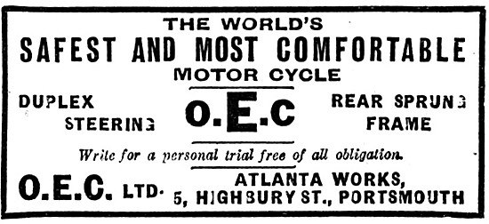 1933 OEC Spring Frame Motor Cycles                               