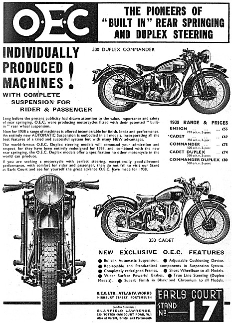 1937 OEC 500 Duplex Commander - 1937 OEC Motor Cycles            