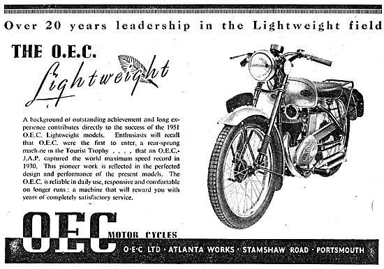 The OEC Lightweight Motor Cycle                                  