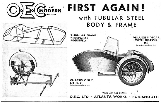 OEC Sidecars 1952 Advert                                         