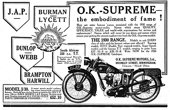 1930 O.K.Supreme Model J/30                                      