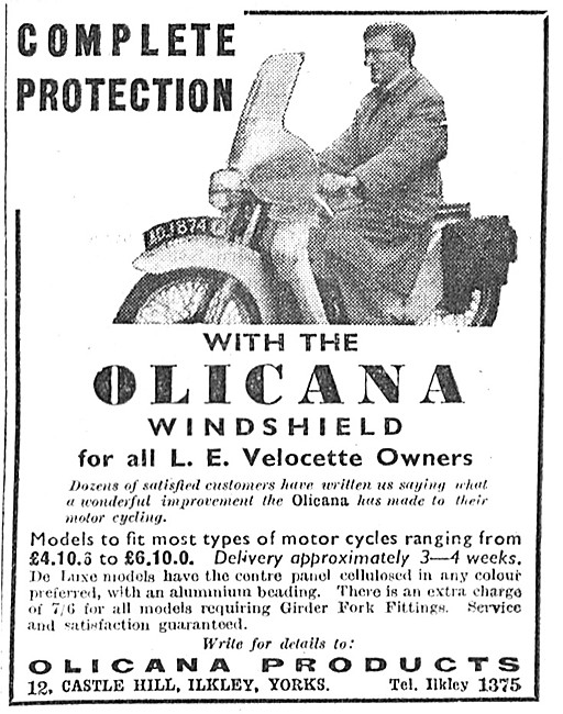 Olicana Velocette L.E. Windshield                                