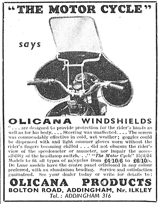 Olicana Motor Cycle Windshields                                  