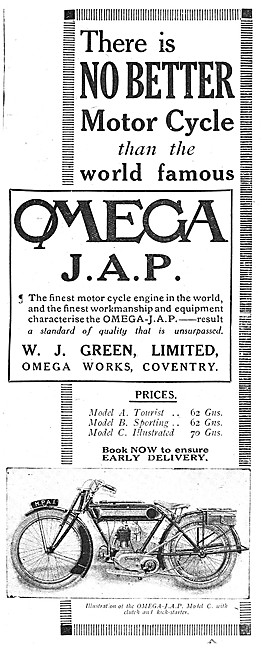 1919 Omega-JAP Motor Cycles                                      