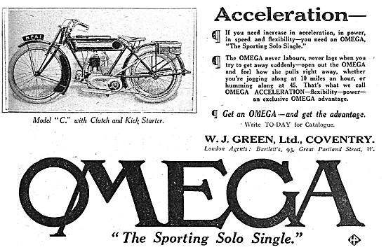 Omega Model C Motor Cycle Advert                                 