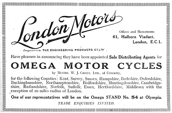 1920s Omega Motor Cycles                                         