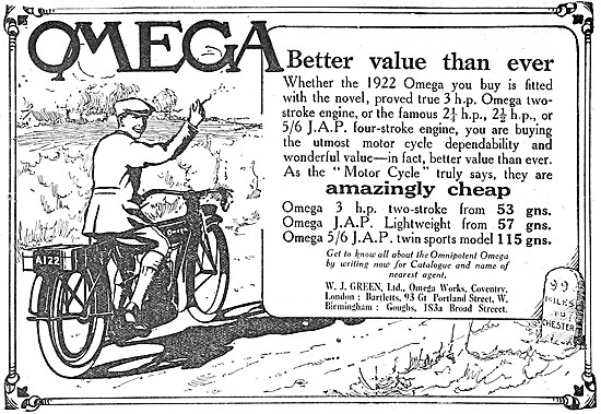 Omega JAP Motor Cycles                                           