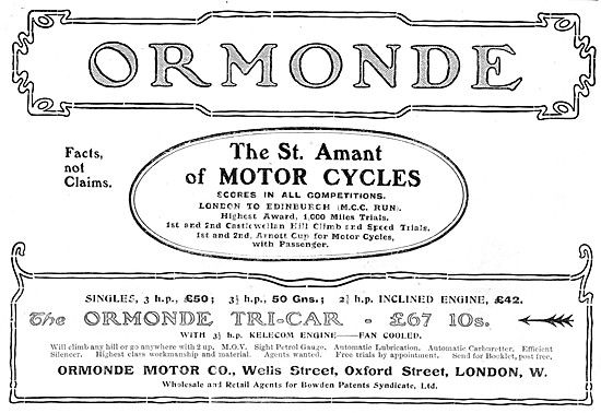 Ormonde Motor Cycles & Tricars                                   