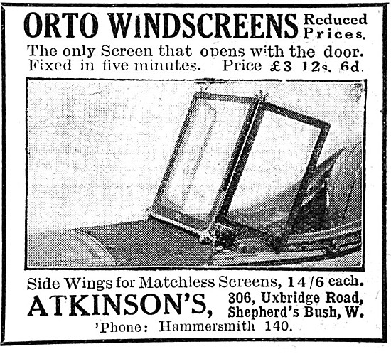 Atkinsons Orto Sidecar Windscreens - Orto Sidecar Hoods          