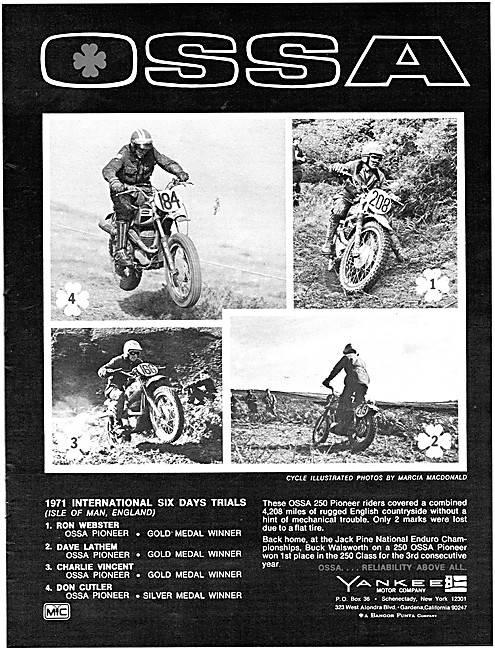 1972 Ossa 250 cc Pioneer Motor Cycle - Ossa Pioneer              
