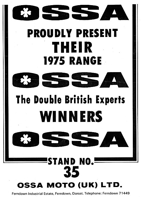 Ossa Motor Cycles 1975 Advert                                    