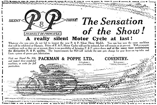 1923 Packman & Poppe Silent Three Motorcycles                    