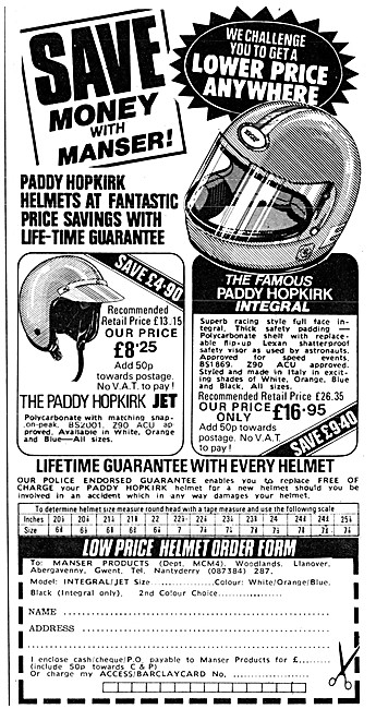 Paddy Hopkirk Helmets                                            