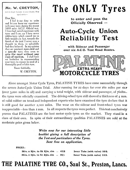 Palatine Motor Cycle Tyres                                       