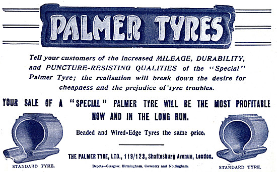 Palmer Tyres  1906 Advert                                        