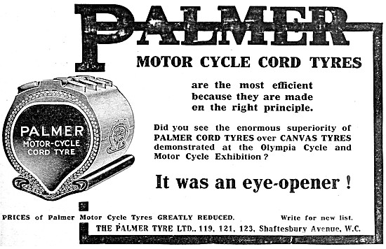 Palmer Tyres - Palmer Motror Cycle Cord Tyres 1911               
