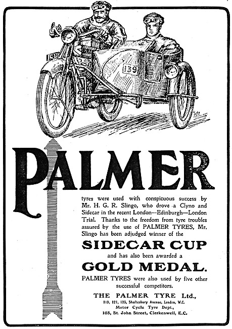 Palmer Cord Motorcycle Tyres - Palmer Cord Tyres 1913            