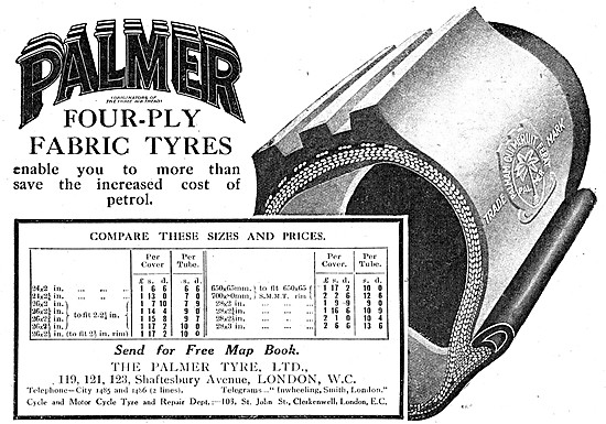 Palmer Four-Ply Fabric Motor Cycle Tyres - Palmer Cord Tyres     
