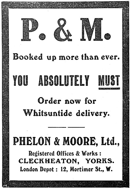 1909 Phelon & Moore Motor Cycles - P & M Motorcycles             