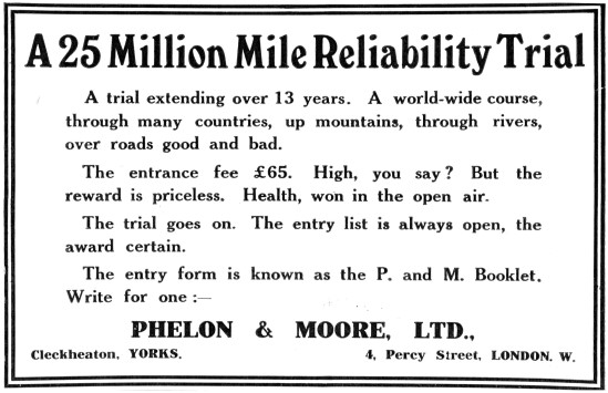 1913 Phelon & Moore Motor Cycles - Panther Motor Cycles          
