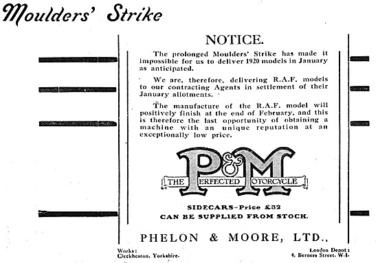 Panther Motor Cycles For The RAF 1920 Advert                     