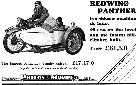 1930 Redwing Panther Sidecar Machine                             