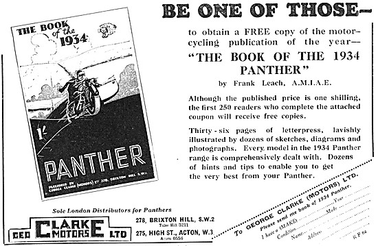 The Book Of The 1934 Panther At George Clarke (Motor)            