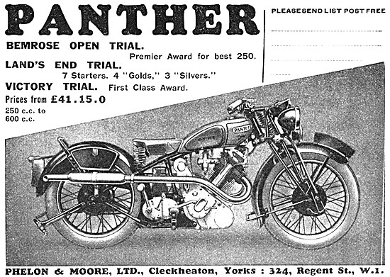 1934 600 Panther Sloper Motor Cycle                              