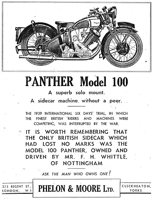 Panther Model 100 Motor Cycle 1943 - Panther Sloper              