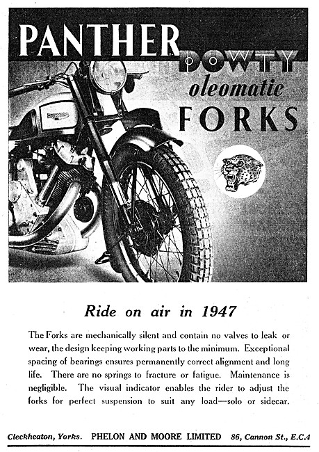 1946 Panther Dowty Oleomatic Motor Cycle Forks                   